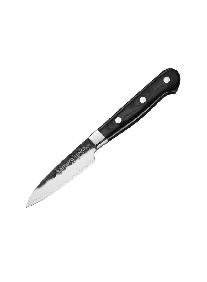Samura PRO-S LUNAR Knife Set 3 Pcs | Paring Utility Chef Knife | Hammered Damascus Steel Blade | G-10 Fiberglass Handle | Precision Cutting - Image 3